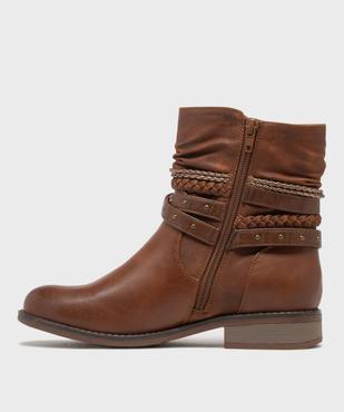 Boots avec brides fantaisie sur la tige femme - Emilia Rosa vue3 - EMILIA ROSA - GEMO