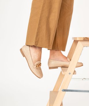 Mocassins femme à bout amande et bride chaine vue1 - GEMO (CASUAL) - GEMO