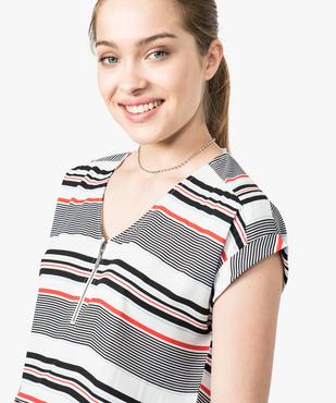 Top fluide manches courtes à motifs vue2 - GEMO(FEMME PAP) - GEMO