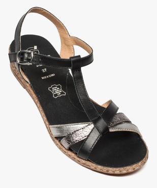 Sandales femme à brides fines et petit talon compensé  vue5 - GEMO (CASUAL) - GEMO