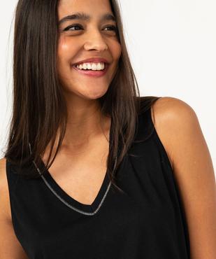 Débardeur col V brillant en maille fluide femme vue2 - GEMO 4G FEMME - GEMO