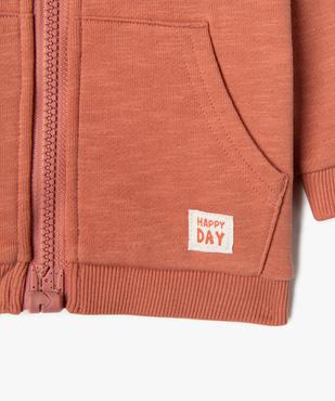 Sweat à capuche fermeture zippée bébé garçon vue3 - GEMO(BEBE DEBT) - GEMO