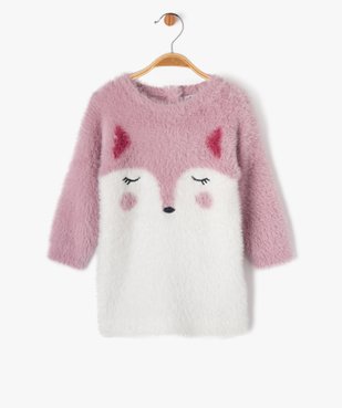 Robe pull en maille duveteuse à motif bébé fille vue1 - GEMO(BEBE DEBT) - GEMO