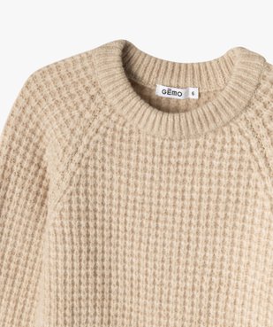 Pull grosse maille fantaisie en laine garçon vue4 - GEMO (ENFANT) - GEMO