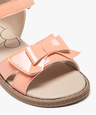 Sandales filles unies avec brides vernies scratch et noeud fantaisie vue7 - GEMO (ENFANT) - GEMO