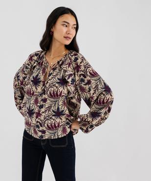 Blouse ample à motifs fleuris et volants femme vue2 - GEMO(FEMME PAP) - GEMO