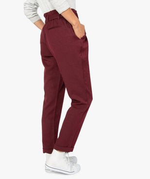 Pantalon femme fluide coupe carotte à taille élastiquée vue3 - GEMO(FEMME PAP) - GEMO
