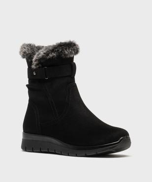 Boots fourrées en suédine à fermeture zippée femme vue2 - G'FLEX - GEMO