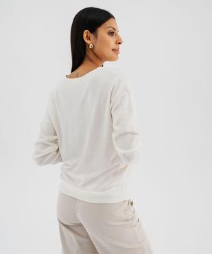 Pull col V en fine maille fluide femme vue3 - GEMO(FEMME PAP) - GEMO