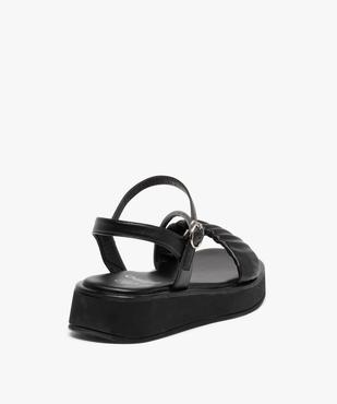 Sandales femme unies à semelle plateforme et bride drapée vue4 - GEMO (CASUAL) - GEMO