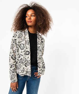 Veste en maille matelassée à motifs fleuris femme vue1 - GEMO(FEMME PAP) - GEMO