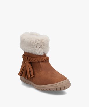Boots fille avec tige en maille peluche  vue2 - GEMO (ENFANT) - GEMO