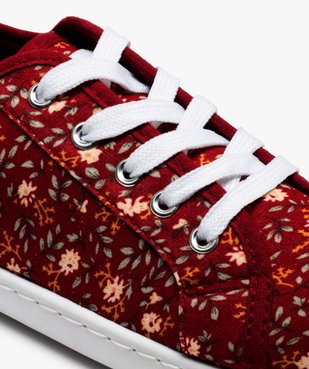 Baskets femme en toile imprimée fleurs fermeture lacets vue6 - GEMO (SPORTSWR) - GEMO