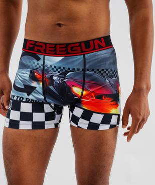 Boxer en microfibre avec motif voiture homme - Freegun vue2 - FREEGUN - GEMO