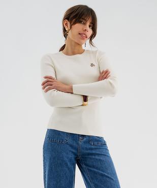 Pull fin en maille côtelée à col rond femme - LuluCastagnette vue2 - LULUCASTAGNETTE - GEMO