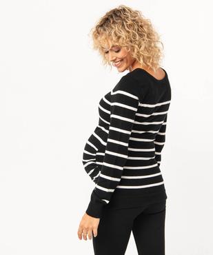 Pull de grossesse à rayures col rond vue3 - GEMO (MATER) - GEMO