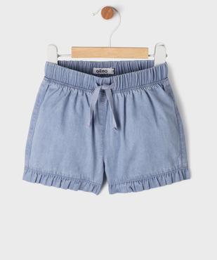 Short en coton fluide à volants avec taille ajustable bébé fille vue1 - GEMO 4G BEBE - GEMO