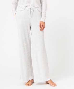 Bas de pyjama femme large en maille côtelée extra douce vue1 - GEMO(HOMWR FEM) - GEMO