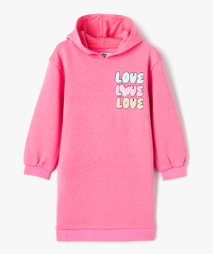 Robe sweat molletonnée à capuche fille  vue2 - GEMO 4G FILLE - GEMO
