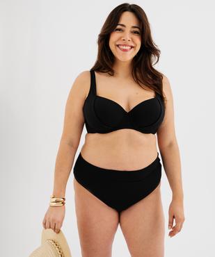 Bas de maillot de bain à ceinture en maille texturé femme grande taille vue4 - GEMO (PLAGE) - GEMO