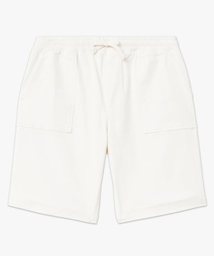 Bermuda en toile uni avec ceinture ajustable homme vue4 - GEMO 4G HOMME - GEMO