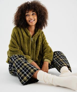 Veste d'intérieur à capuche en fourrure imitation femme vue5 - GEMO(HOMWR FEM) - GEMO