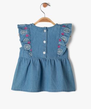 Blouse à manches courtes avec volants brodés bébé fille vue3 - GEMO(BEBE DEBT) - GEMO