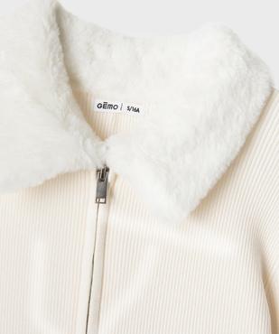Gilet zippé en maille fille vue2 - GEMO (JUNIOR) - GEMO