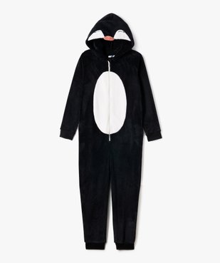 Combinaison pyjama en maille peluche motif pingouin fille vue1 - GEMO (JUNIOR) - GEMO