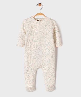 Pyjama en coton à motifs fleuris avec fermeture devant bébé fille vue1 - GEMO 4G BEBE - GEMO