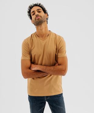 Tee-shirt à manches courtes et col V homme vue1 - GEMO 4G HOMME - GEMO