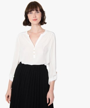 Blouse femme en voile avec manches retroussables vue1 - GEMO(FEMME PAP) - GEMO