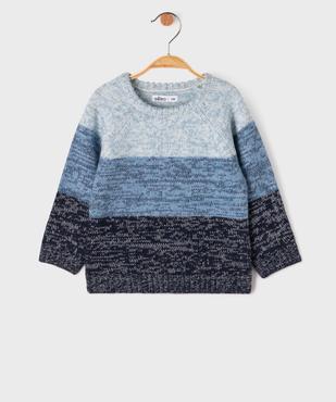 Pull en maille tricolore bébé garçon vue1 - GEMO(BEBE DEBT) - GEMO