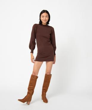 Robe pull femme en maille à manches longues et col montant vue5 - GEMO(FEMME PAP) - GEMO