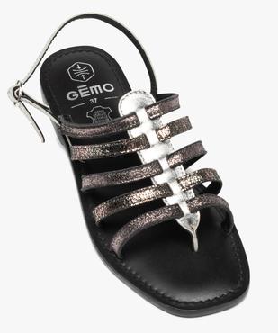 Sandales femme à brides style spartiates dessus cuir brillant vue5 - GEMO (CASUAL) - GEMO