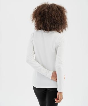 Tee-shirt thermique à manches longues et col rond femme vue3 - GEMO(HOMWR FEM) - GEMO