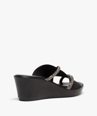 Mules femme à talon compensé et brides strass vue4 - GEMO(URBAIN) - GEMO
