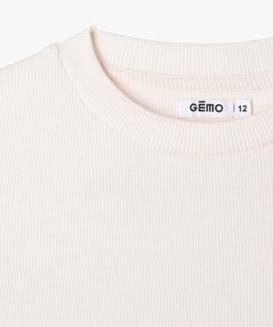 Tee-shirt à manches longues en maille côtelée fille vue3 - GEMO (JUNIOR) - GEMO