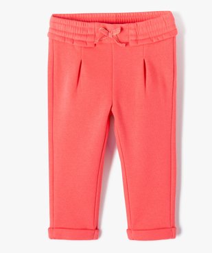 Pantalon de jogging avec pinces bébé fille vue1 - GEMO 4G BEBE - GEMO