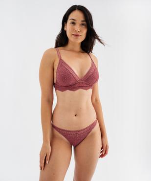 Soutien-gorge triangle en dentelle avec mousses amovibles vue4 - GEMO(HOMWR FEM) - GEMO