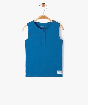 Débardeur uni avec col rond boutonné bébé garçon vue1 - GEMO(BEBE DEBT) - GEMO