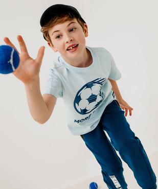 Tee-shirt manches courtes en coton imprimé thème foot garçon vue1 - GEMO 4G GARCON - GEMO