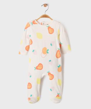 Pyjama dors-bien en coton à motifs fruits bébé fille vue1 - GEMO 4G BEBE - GEMO