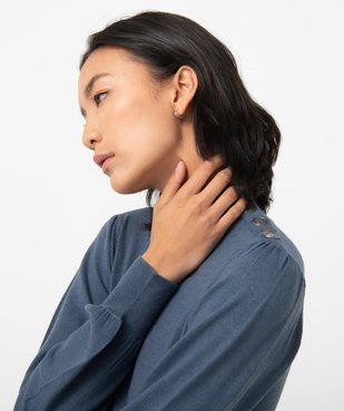 Robe pull femme en maille à manches longues et col montant vue2 - GEMO(FEMME PAP) - GEMO