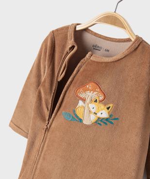 Pyjama en velours ouverture devant à motif renard bébé garçon vue2 - GEMO 4G BEBE - GEMO