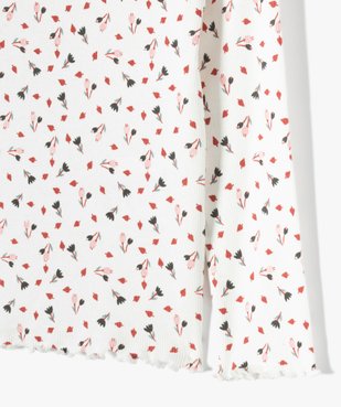 Tee-shirt fille à manches longues et col cheminé motif fleuri vue2 - GEMO (ENFANT) - GEMO
