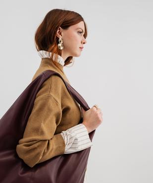 Pull à col montant coupe loose femme vue1 - GEMO 4G FEMME - GEMO