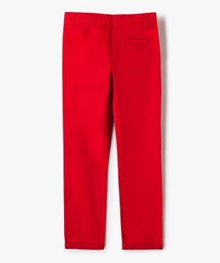 Pantalon chino en coton à revers garçon vue3 - GEMO 4G GARCON - GEMO