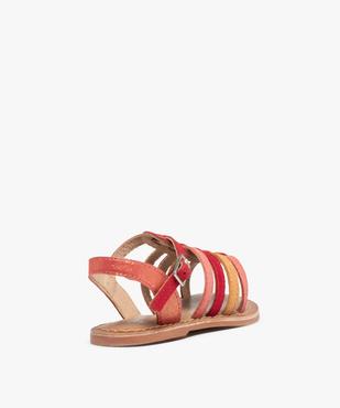 Sandales fille en cuir dessus brides métallisées vue4 - GEMO (ENFANT) - GEMO