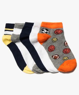 Chaussettes garçon  ultra courtes à motifs sportifs (lot de 5) vue1 - GEMO (ENFANT) - GEMO